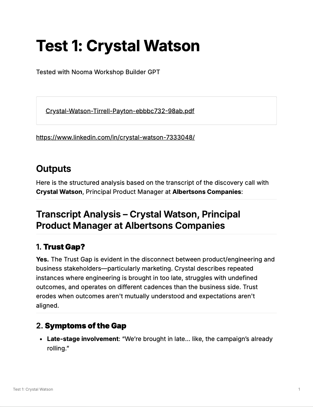 An initial attempt at analysis, too much leniency was given to the generative AI to interpret questions before seeking answers