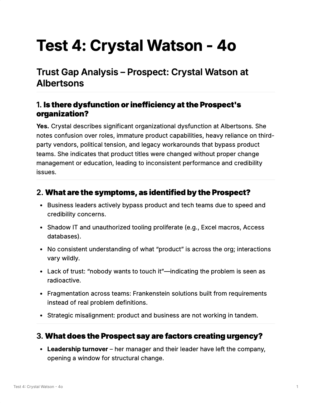 A later revision, framing the output to directly address the research questions