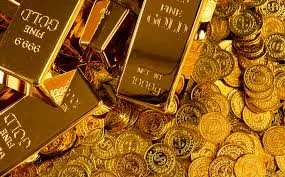 Gold bars and gold coins