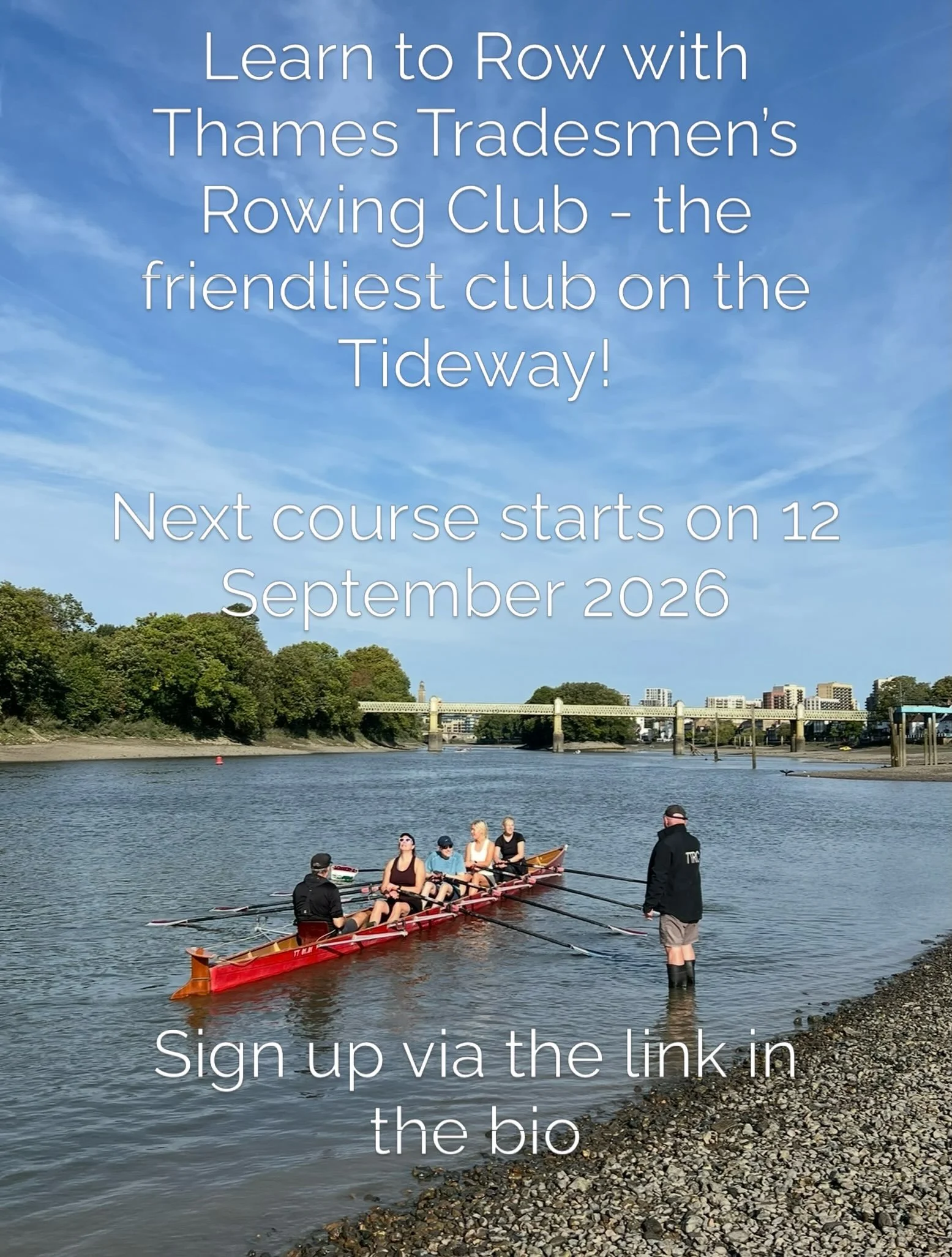 The next Thames Tradesmen&rsquo;s Rowing Club Learn to Row course is coming up! Book now to avoid disappointment!

📍Starting on Saturday 12 September 2026
📍6 week course
📍90 min sessions (from 11-12.30 Saturday and Sunday)
📍Group size limited to 