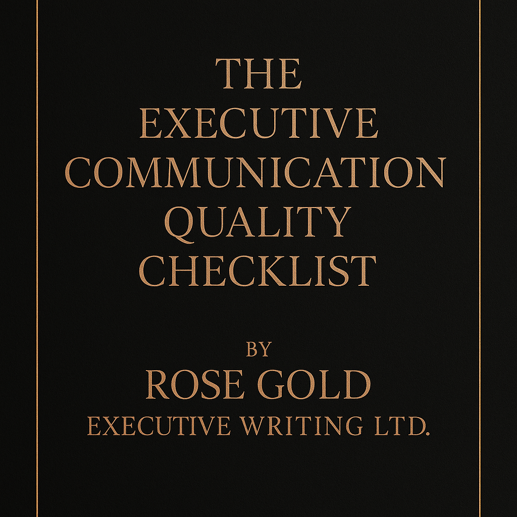 The Executive Communication Quality Checklist
