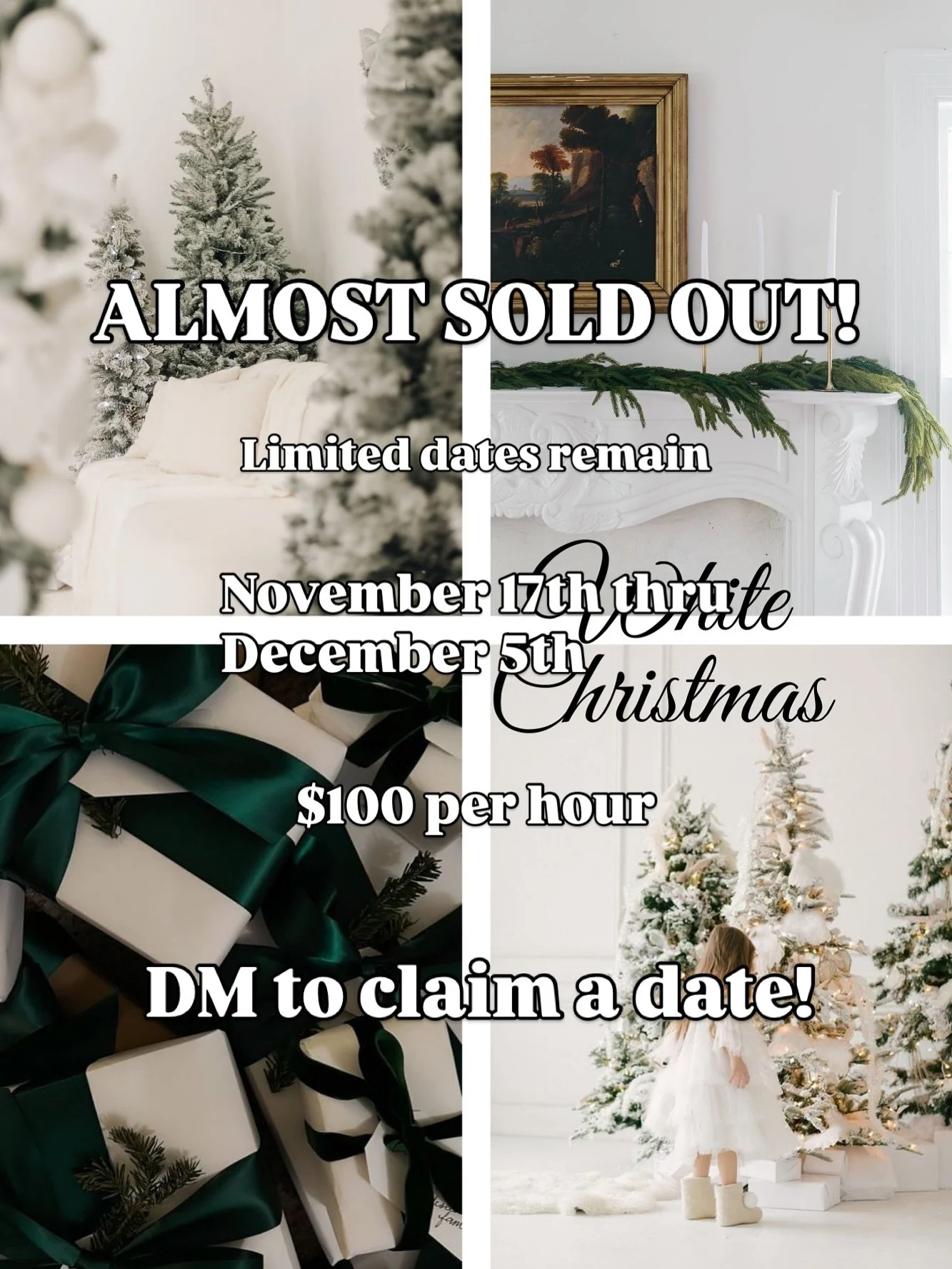 ALMOST SOLD OUT DATES!! Our Christmas setup is going to be the best one yet, and limited dates remain! Bring your camera and start shooting - we do the work for you! $100 per hour - DM to claim now! 

#studiospace #christmassetup #photographer #stlph