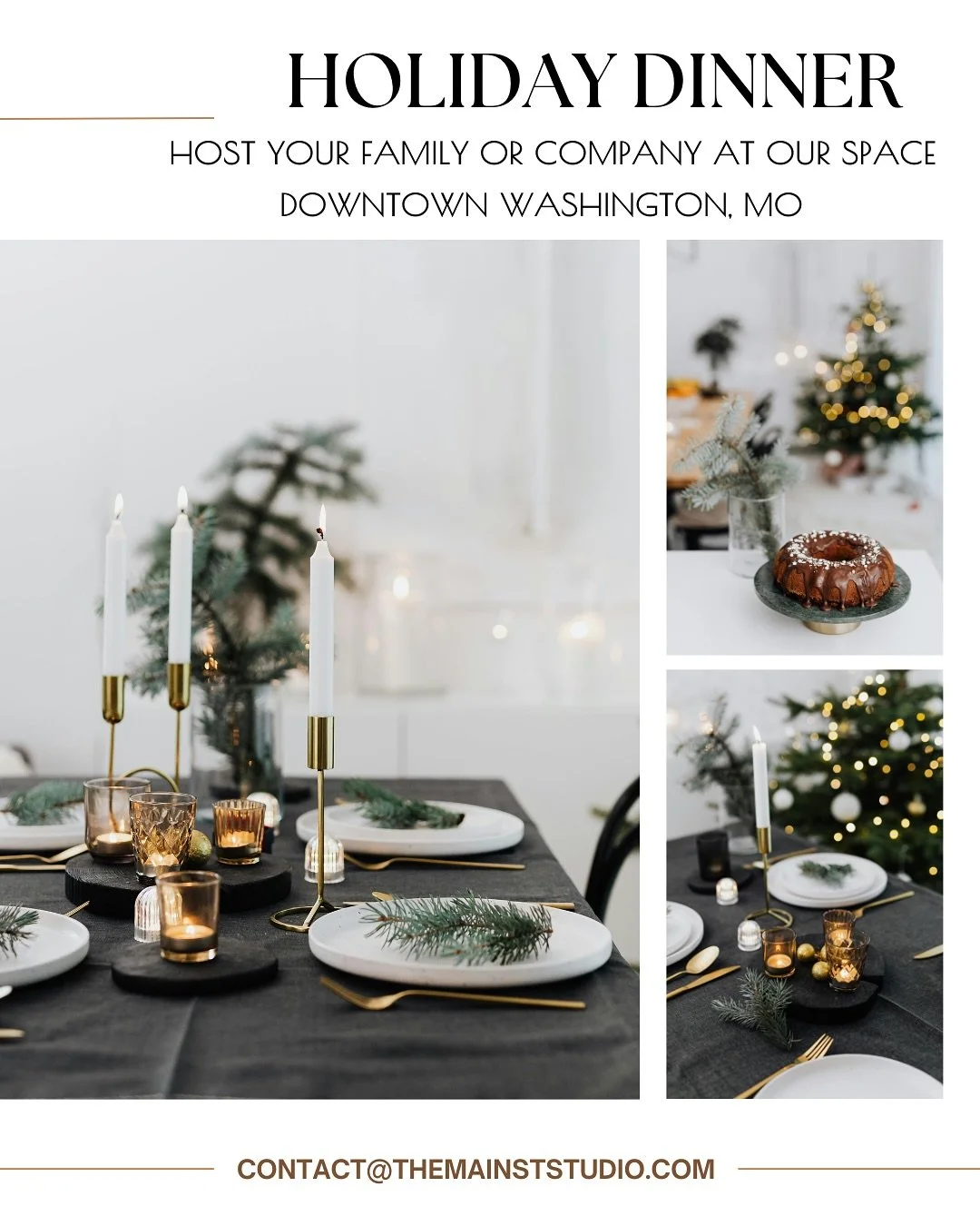 🎄 Make This Holiday Season Unforgettable! ✨
Looking for the perfect space to host your family gathering, holiday dinner, or company celebration? Our beautiful downtown Washington, MO venue is ready to make your event magical. 🌟
We partner with tale