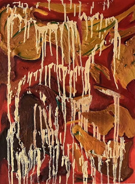 A brief history of (panel 3), 24 x 32, 2025, Oil and plaster on wood (NFS, Inquire about Loans/commissions)