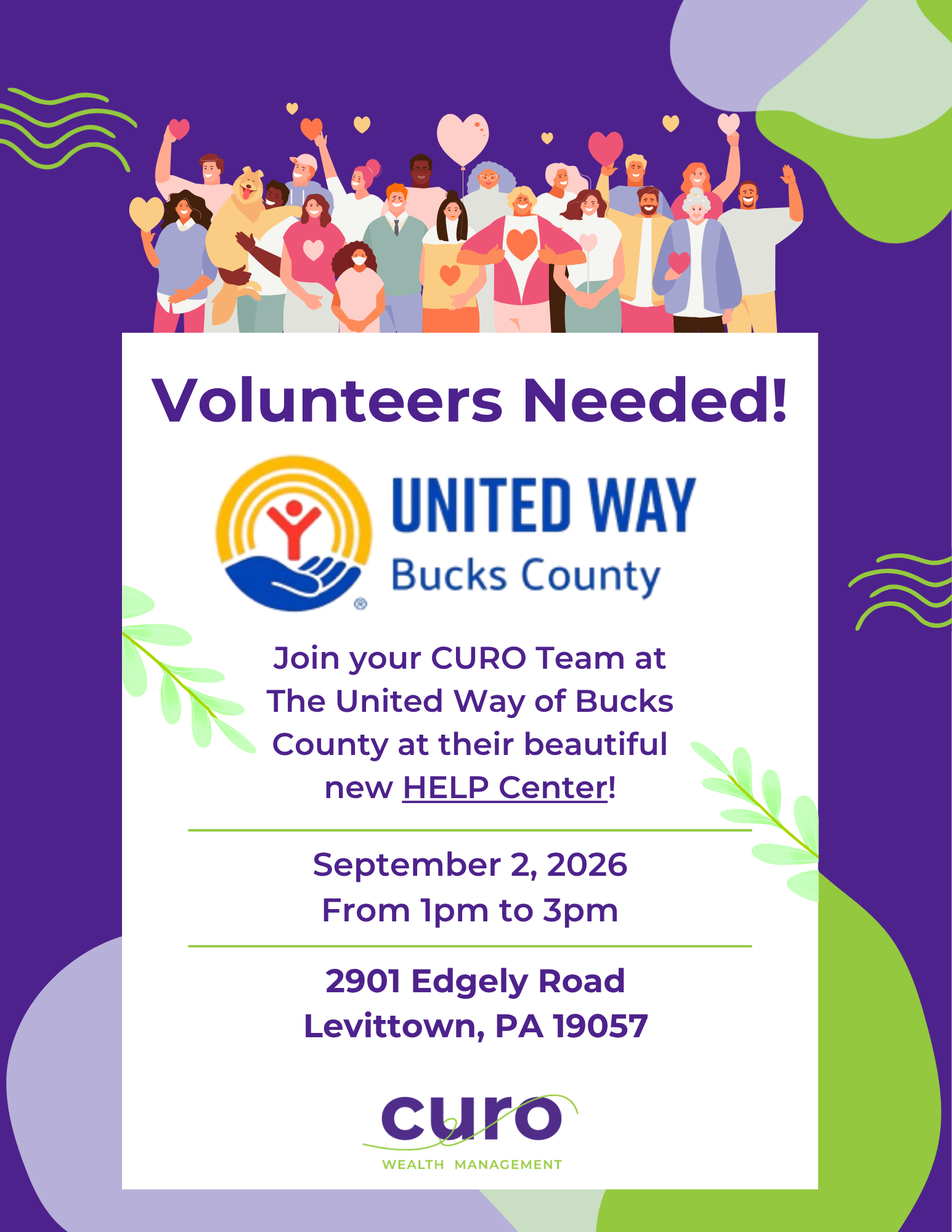 Volunteering at new United Way of Bucks County HELP Center