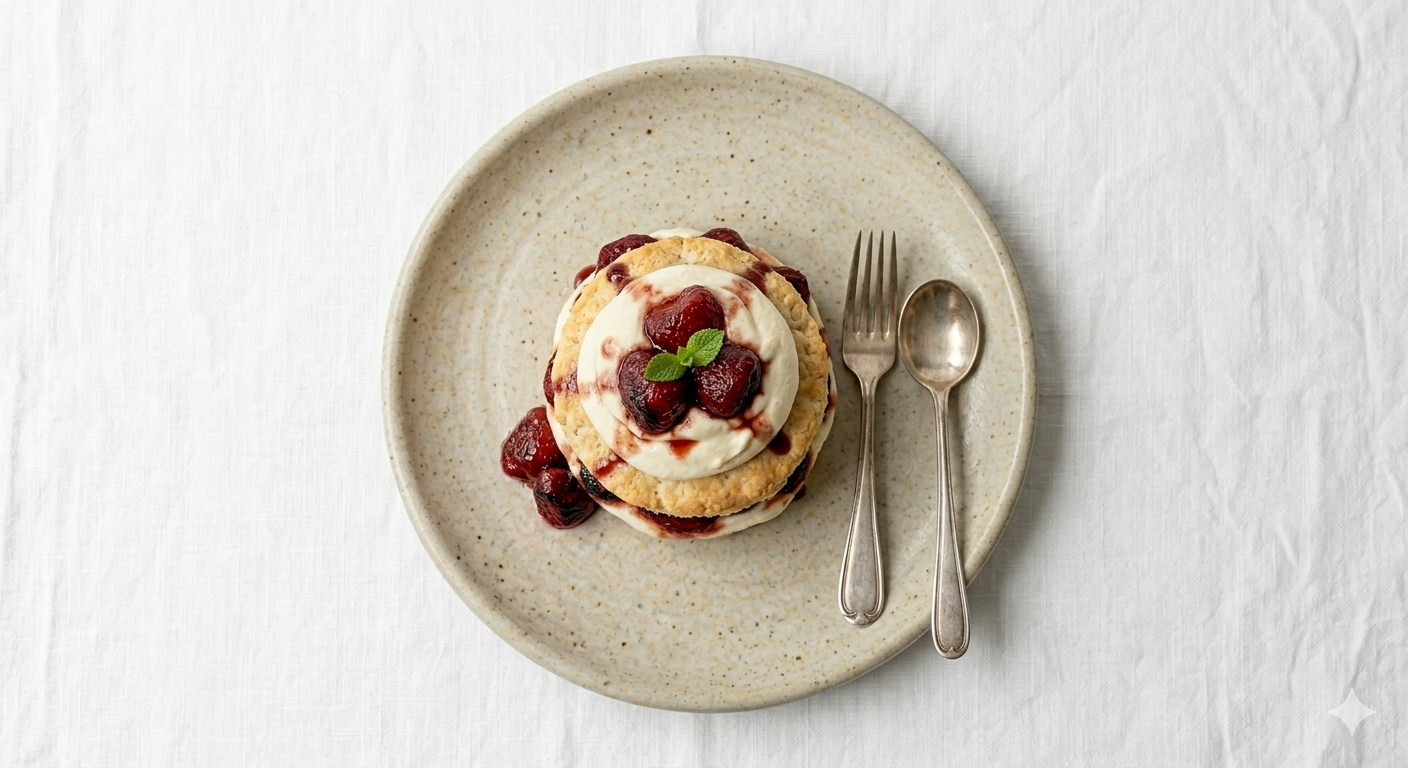 Roasted Strawberry Shortcake w/ Sweet Cream