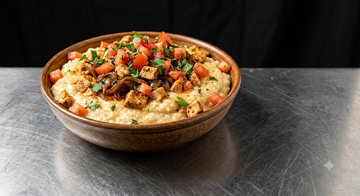 Cheesy Grits with Cajun Shrimp or Chicken