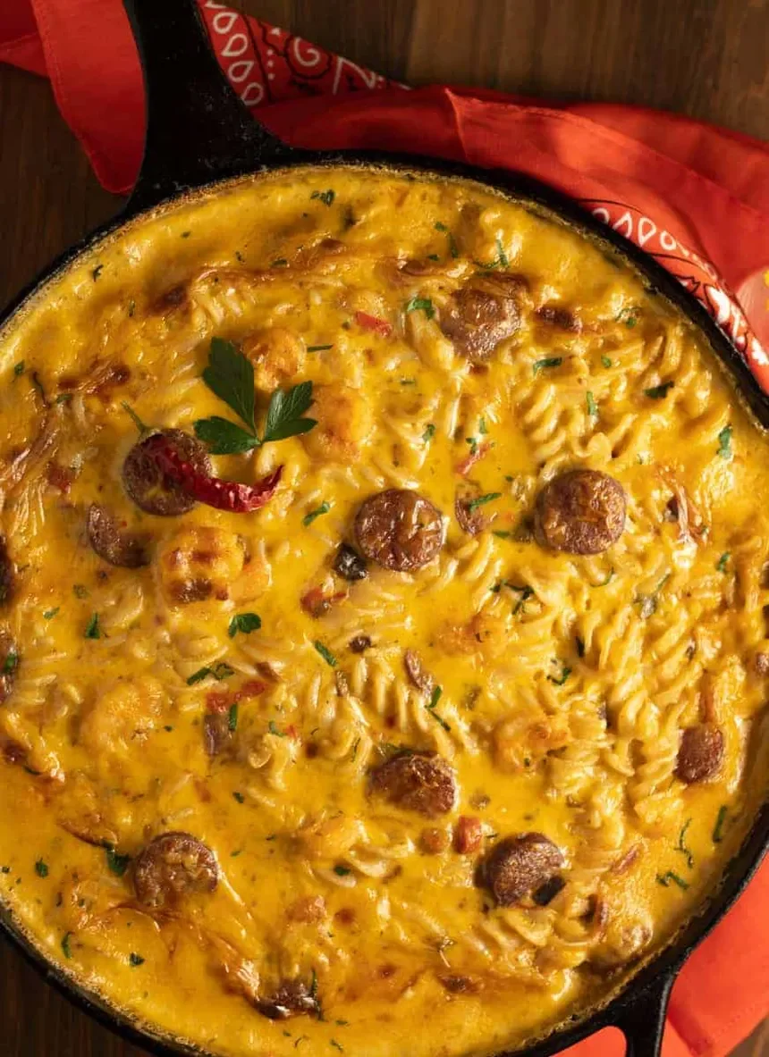 Spicy Cajun Mac n Cheese w/ Andouille