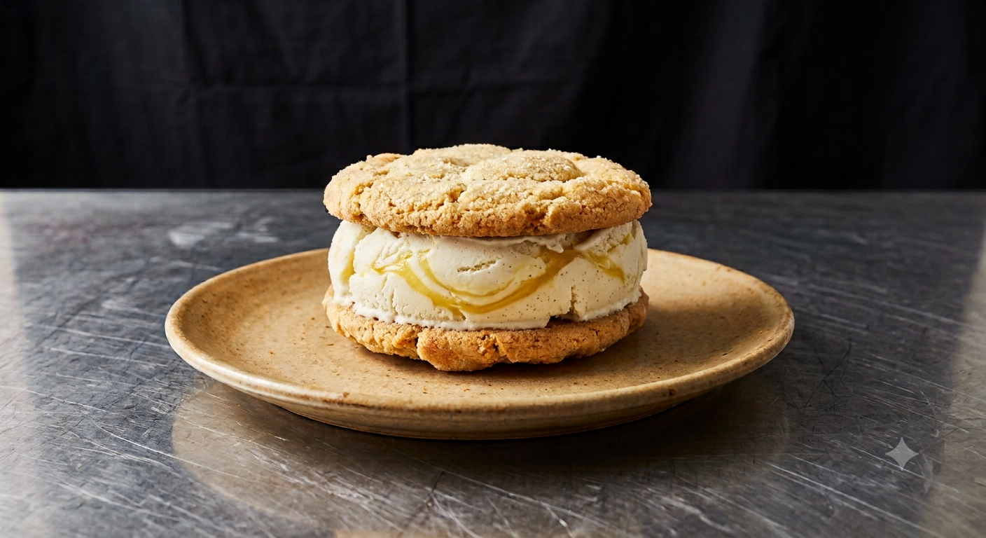 Lemon Vanilla Ice Cream Sandwich