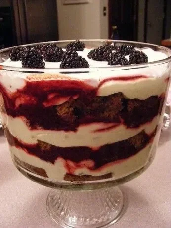 Blackberry Lemon Gingersnap Trifle