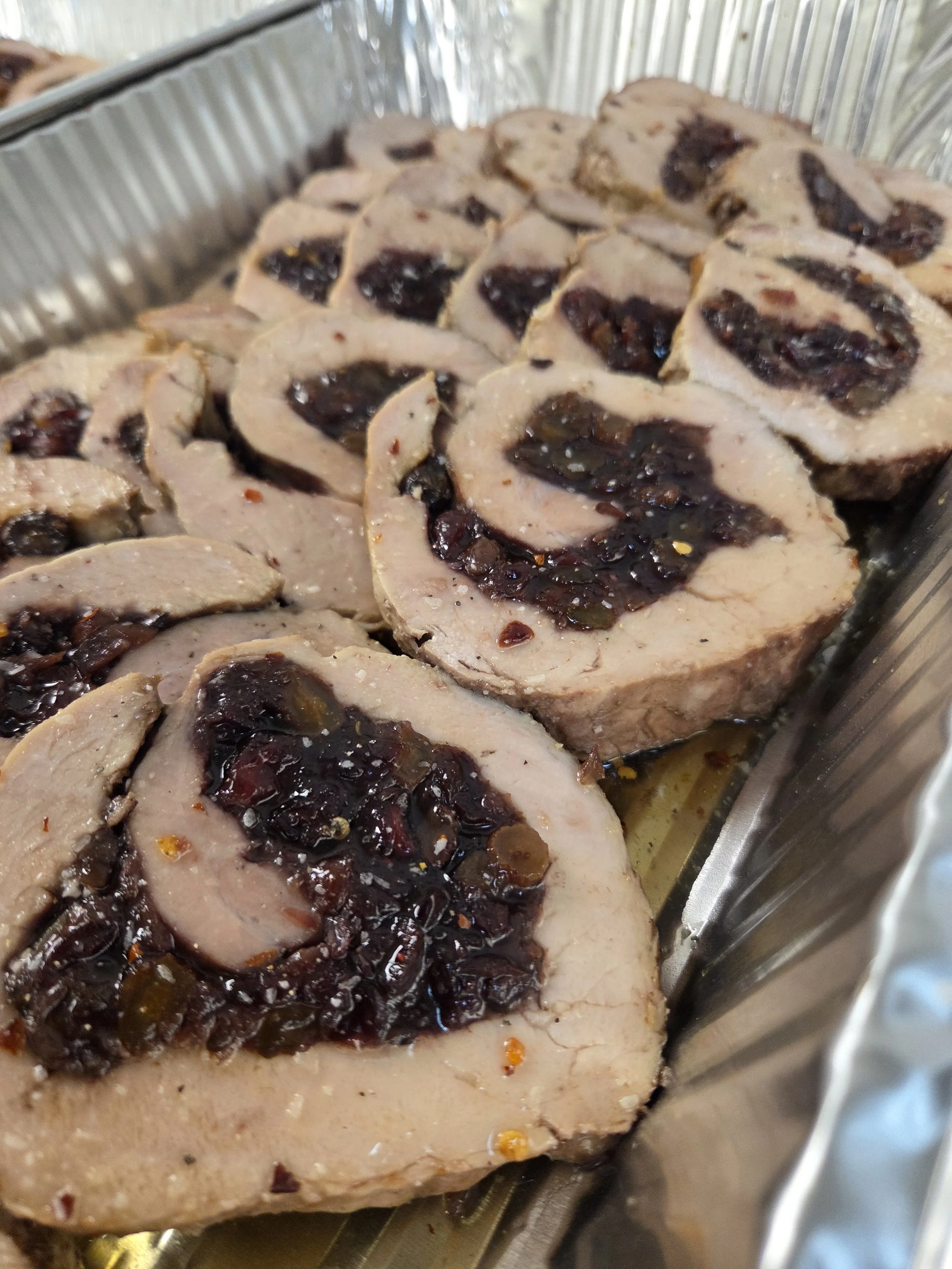 Cranberry Stuffed Pork Loin w. Maple Chili Glaze