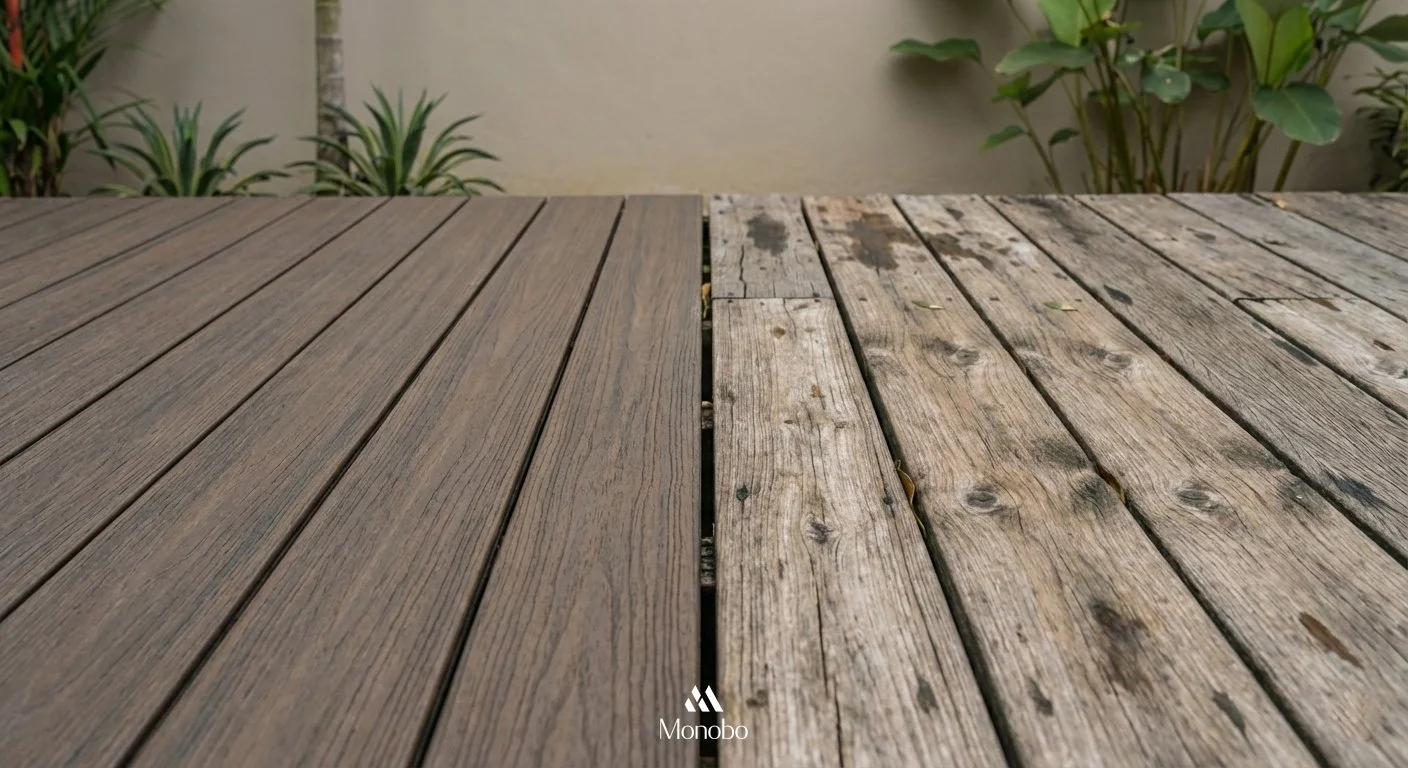 Comparison of composite timber decking and weathered natural wood decking in Singapore’s tropical climate