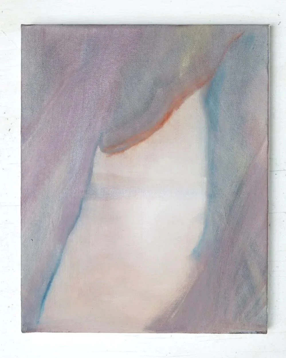 painting showing a view of a beach from inside caves