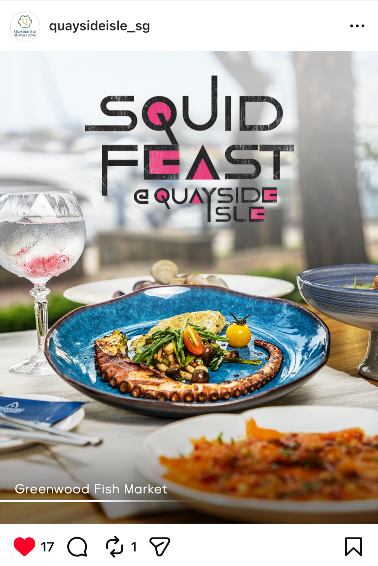 Quayside Isle utilises the Squid Game hype to highlight its tenants' vast seafood spreads.