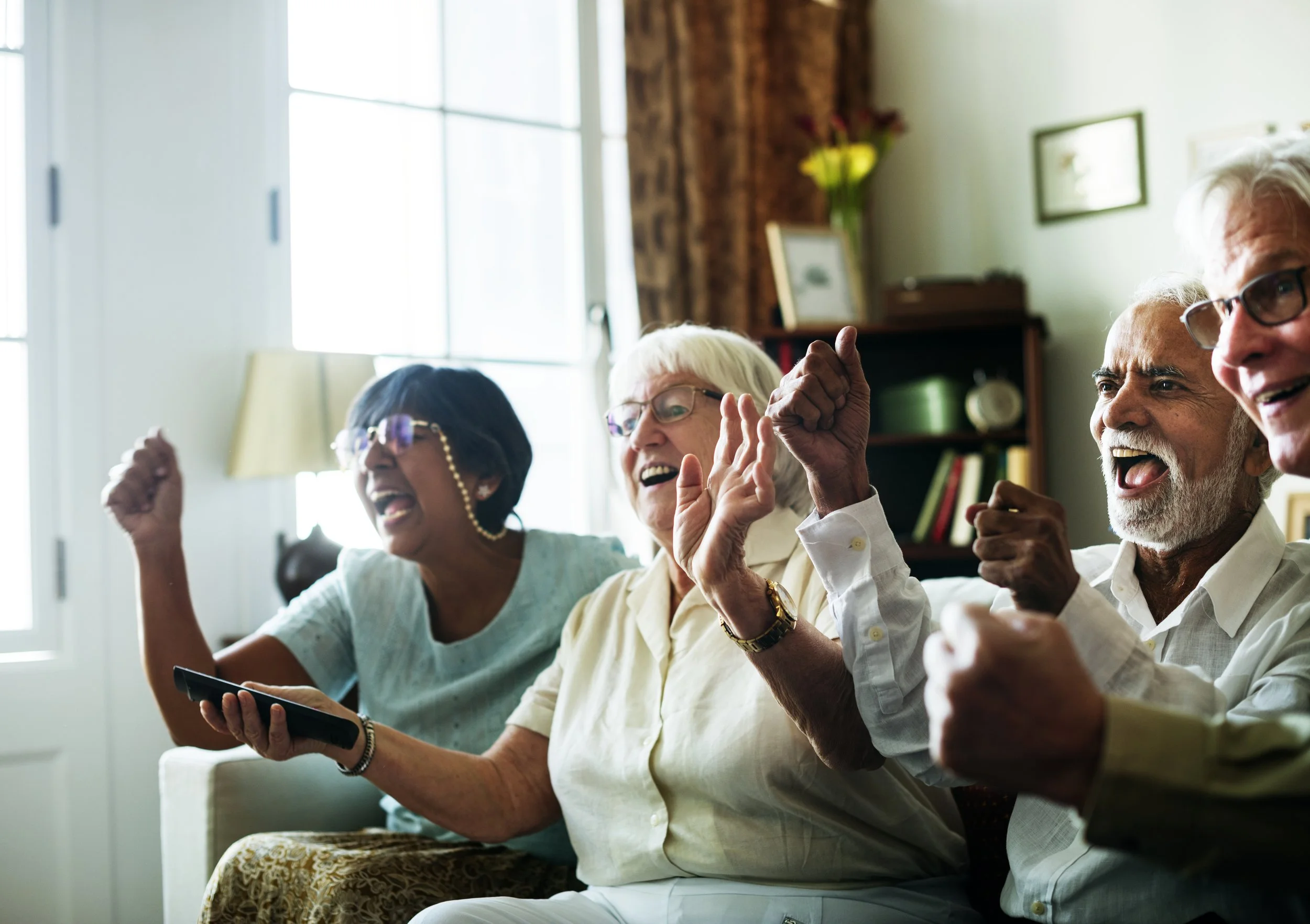 Group of seniors in a living room