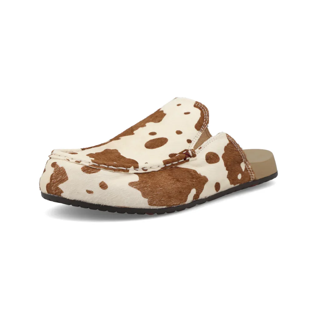 Twisted X Women's Mule Cowhide Brown/White