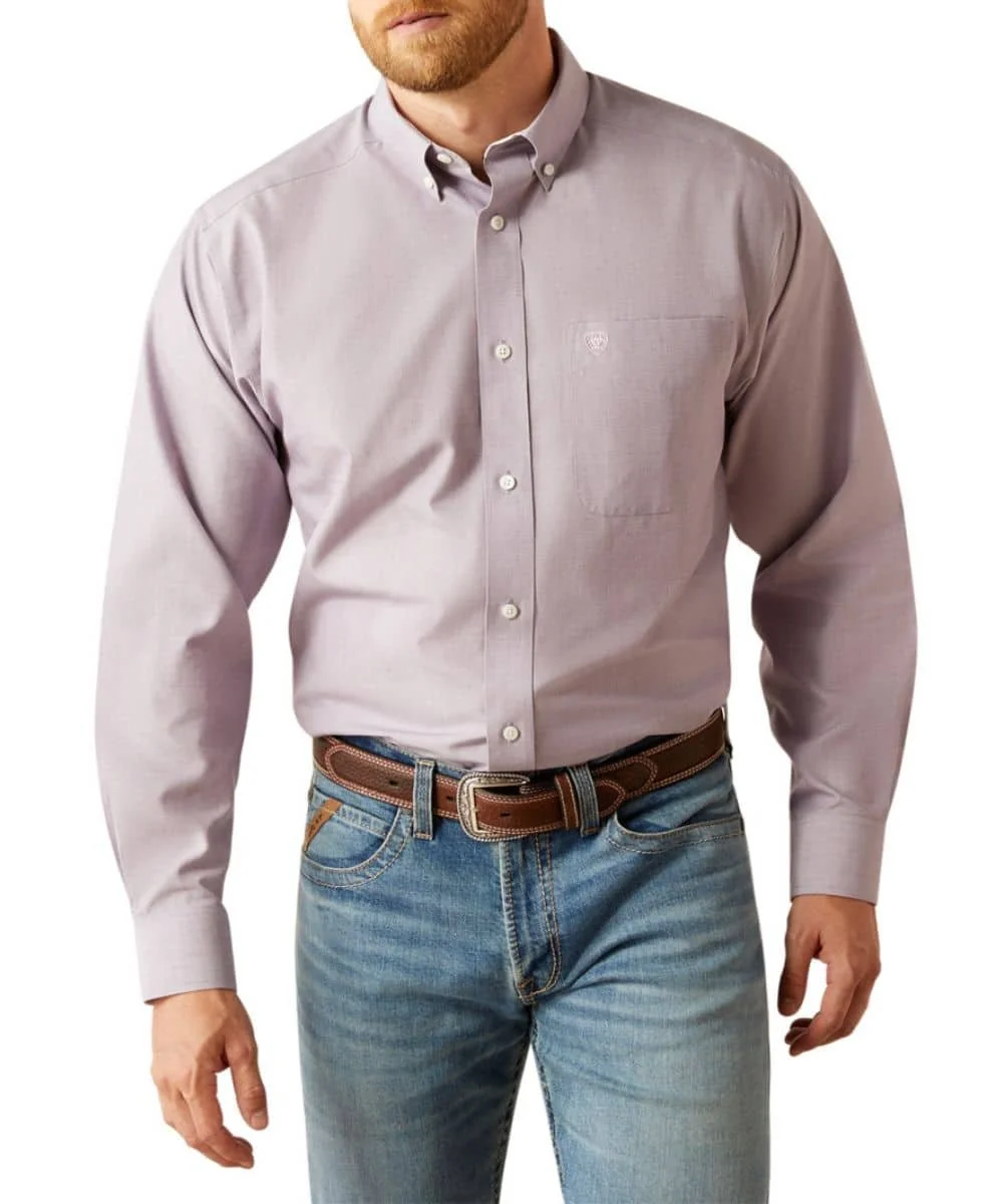 Ariat Men's Wrinkle Free Classic Button Down Shirt Lilac 10058805