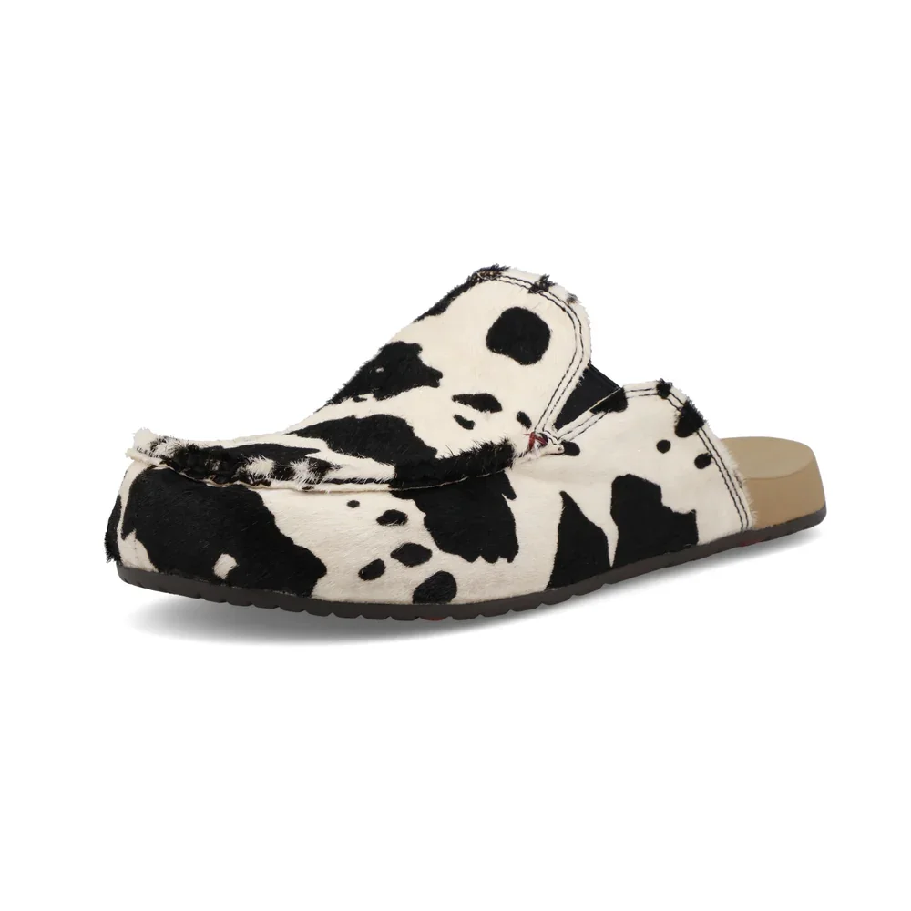 Twisted X Women's Mule Cowhide Black/White