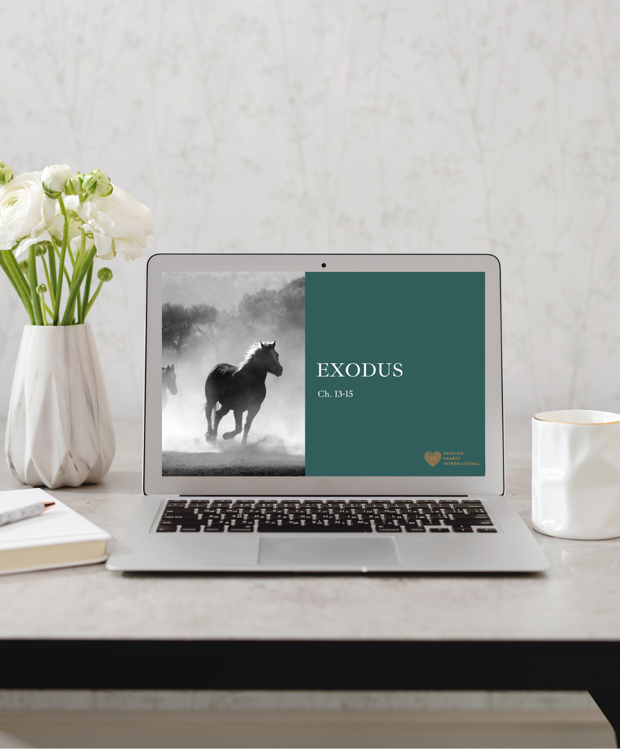 Devotional mockup on computer