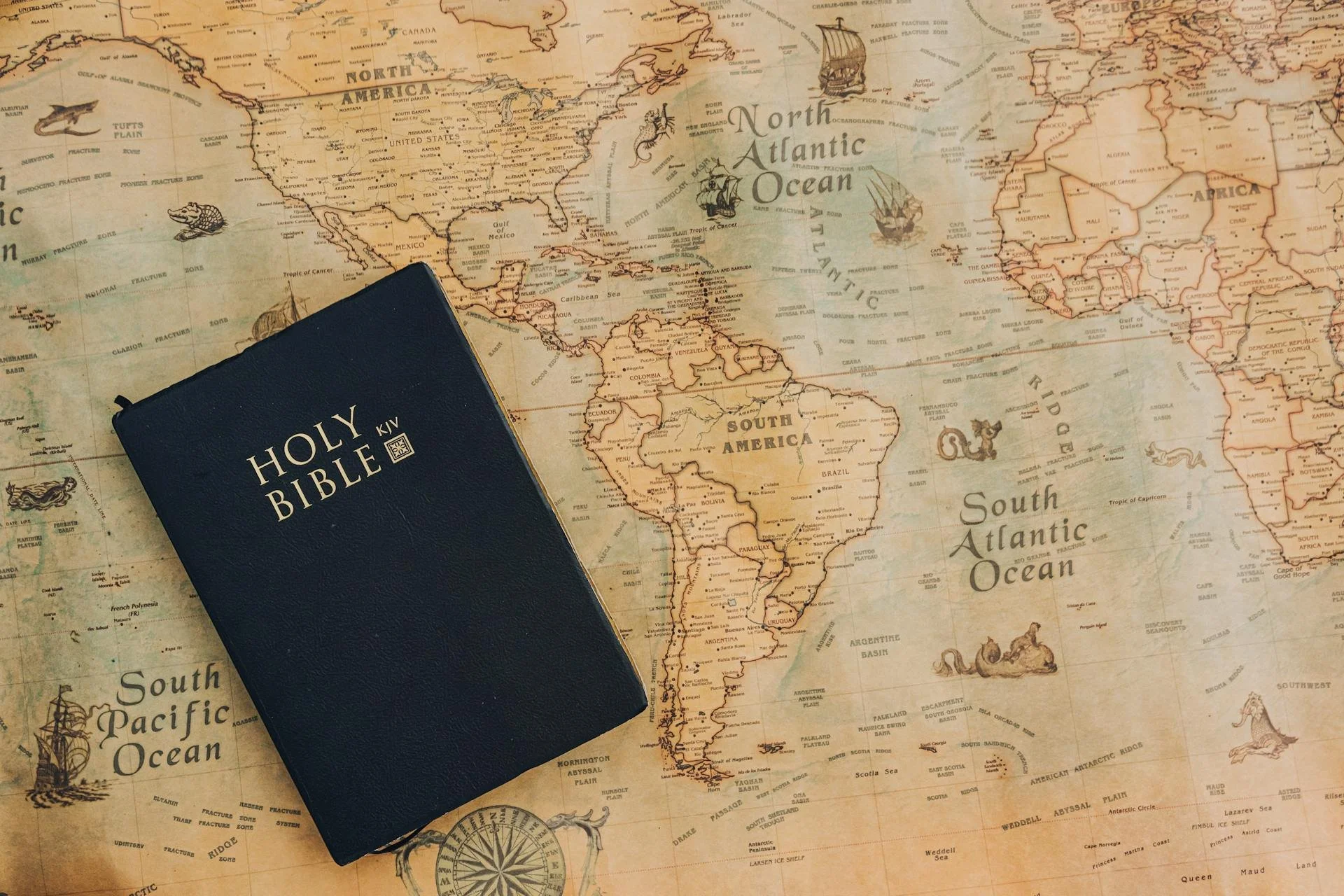 Bible on a world map