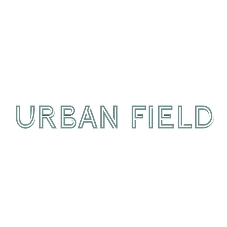 Text that reads 'URBAN FIELD' on a white background.
