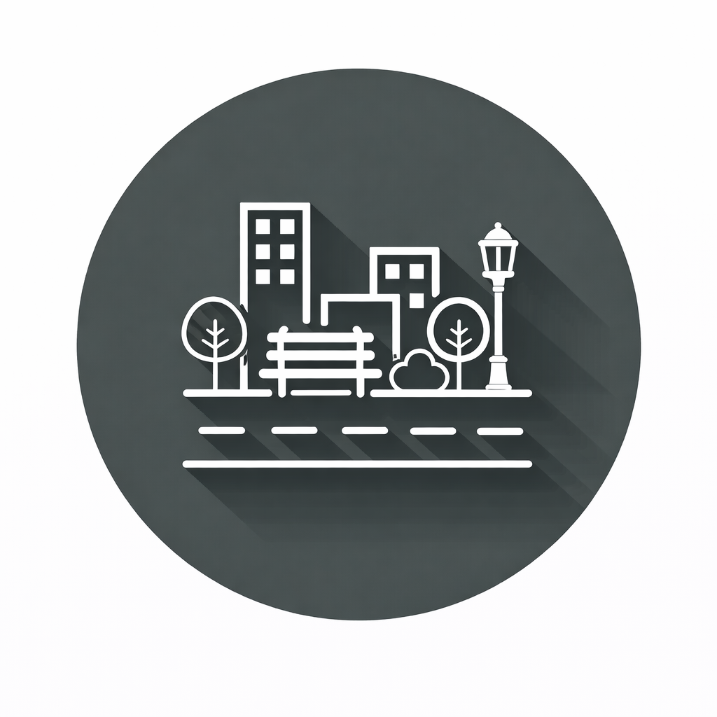 The image features a stylized outline of an urban building, a tree, and the text "URBAN DESIGN."