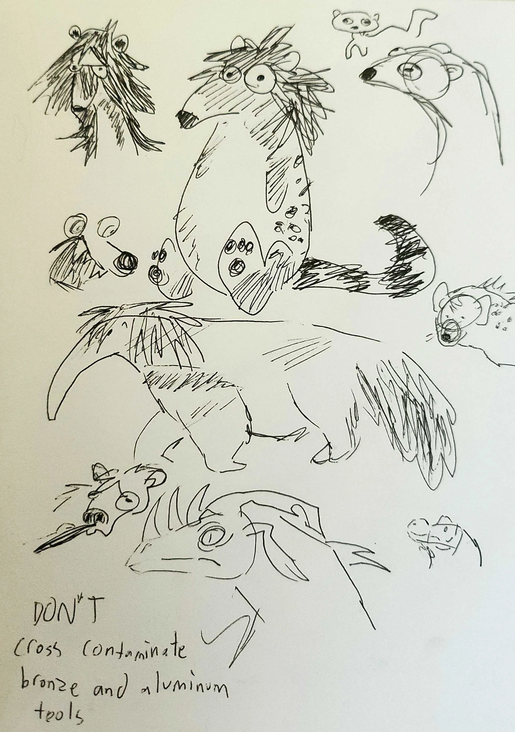 Cartoon civets and other friends. 