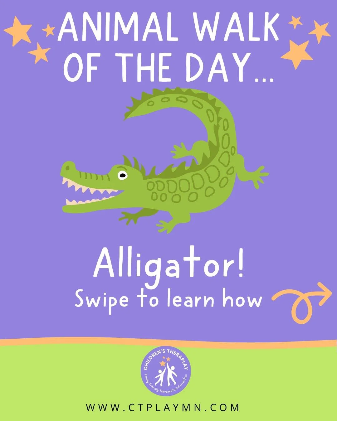 Our animal walk OTD is ALLIGATOR! 🐊

#CTPlayMN #animalwalks