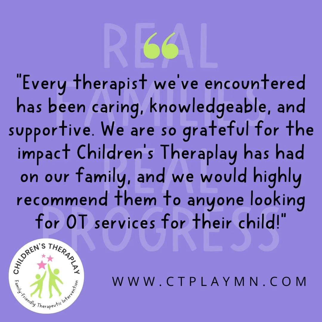 We&rsquo;re so grateful for families who take the time to share their experiences with us. Thank you for trusting us to be part of your journey! 💕

#realfamiliesrealprogress #ctplaymn