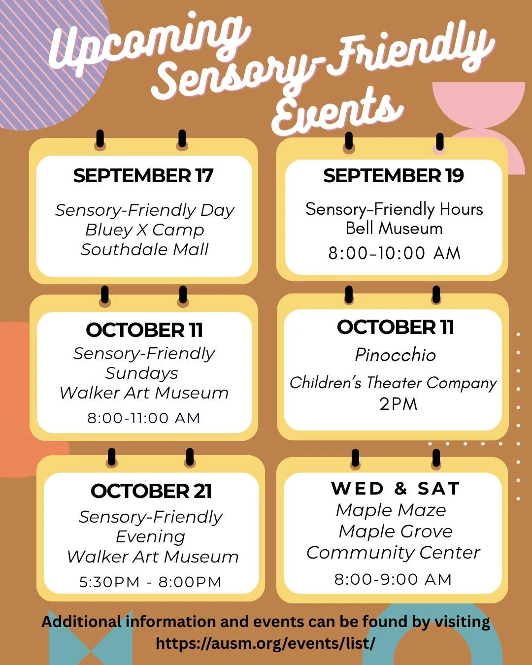 Sensory-friendly fun is on the calendar!
