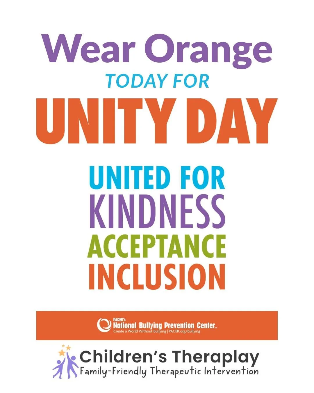 Show us your orange today! 🧡 Unite with us for kindness, acceptance, and inclusion!

@pacercenter  #unityeveryday #ctplaymn