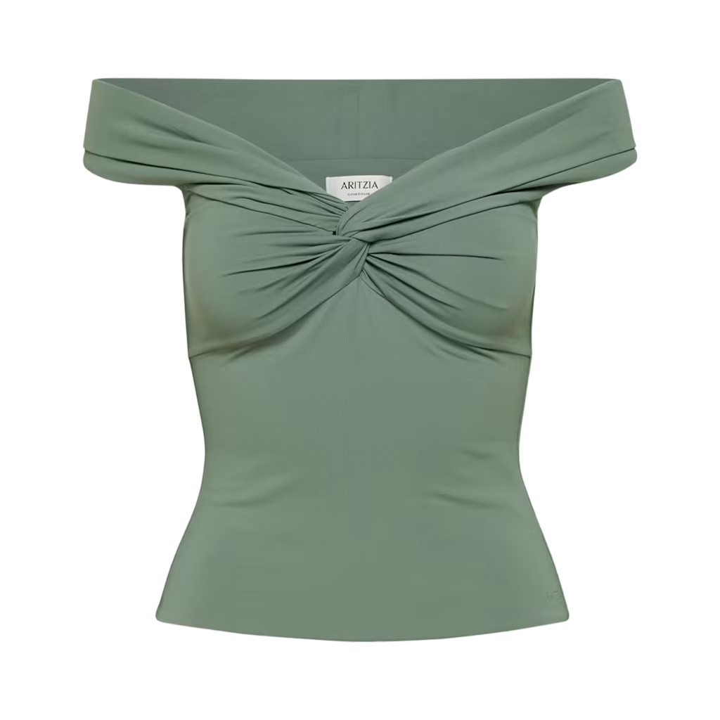 Sage Off-the-Shoulder Top