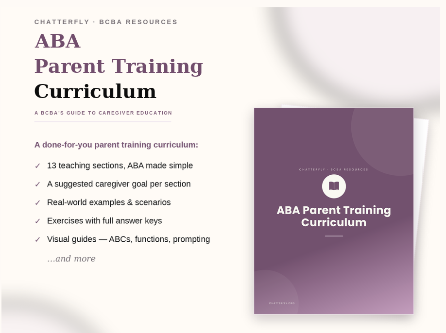 ABA Parent Training Curriculum for BCBAs