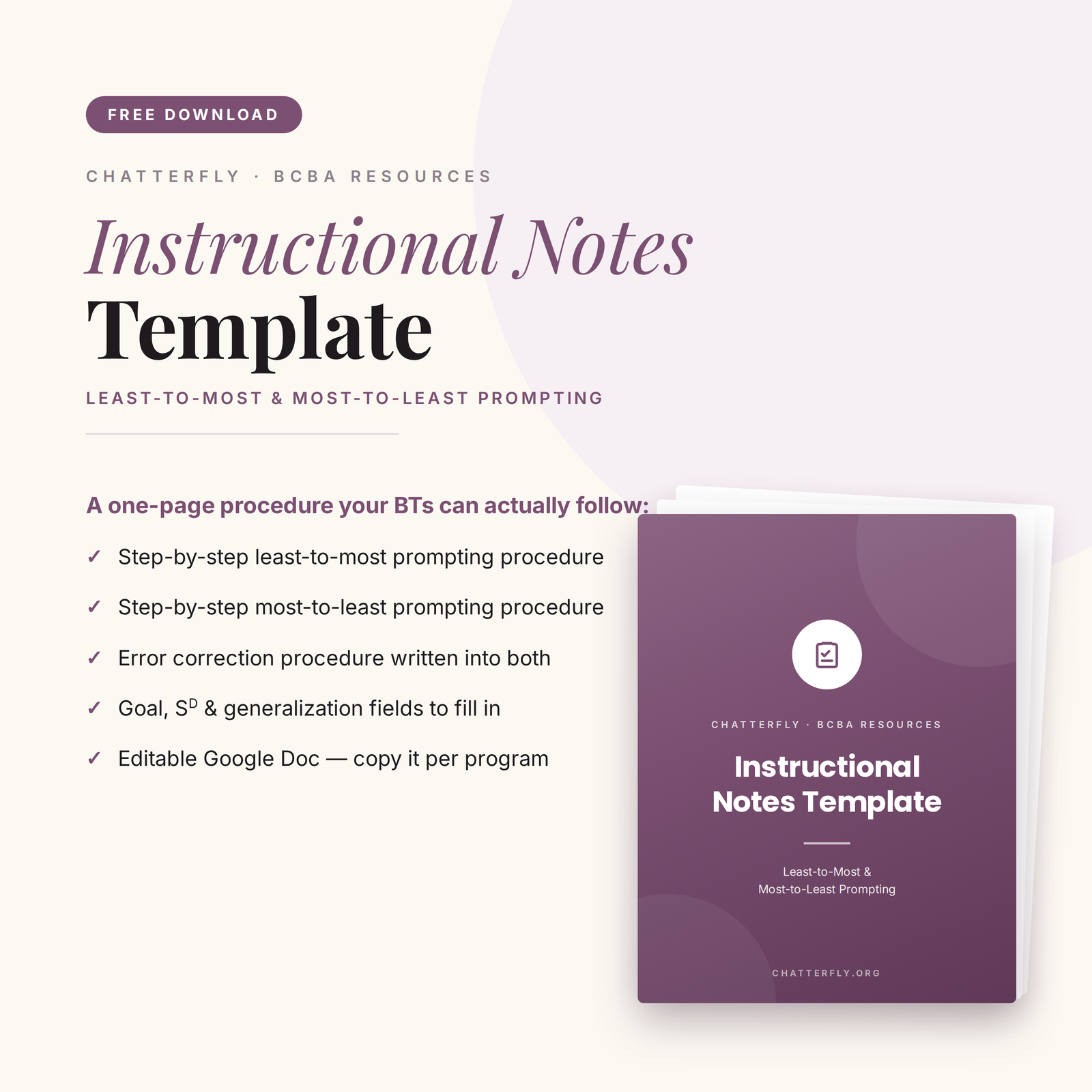ABA Instructional Notes Template
