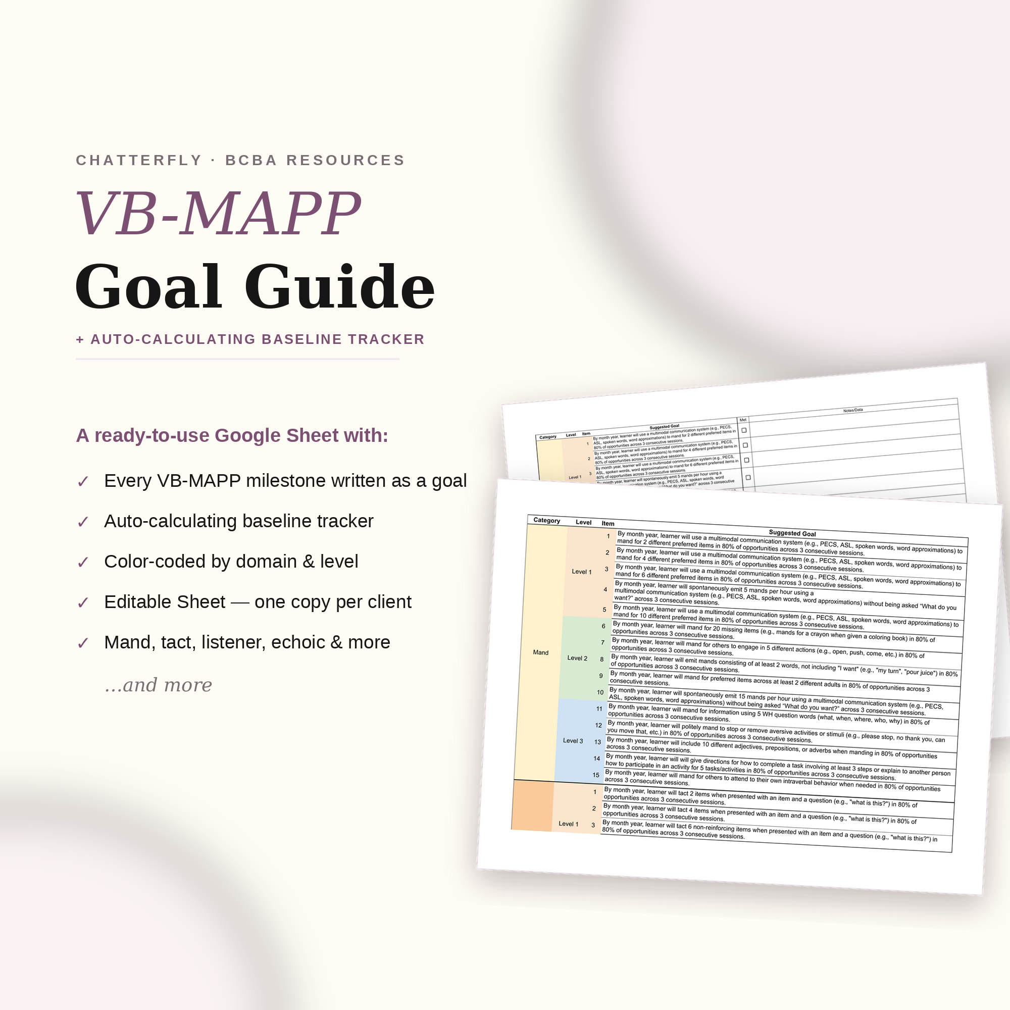 VB-MAPP Goal Guide
