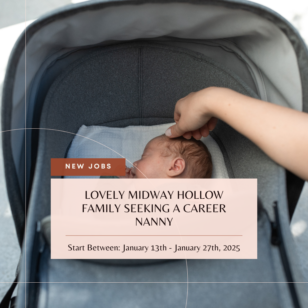 #MH75229 LOVELY MIDWAY HOLLOW FAMILY SEEKING TRAVEL READY  CAREER NANNY 💙🍼☀️