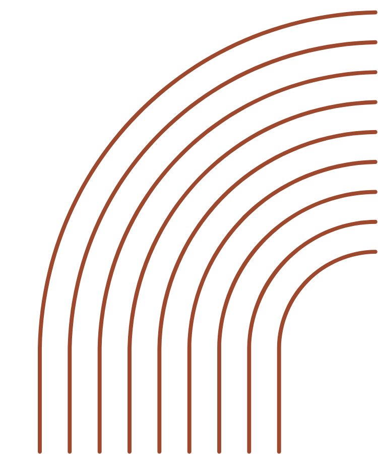 A black background with multiple symmetrical brown curved lines resembling a stylized rainbow or arc pattern.