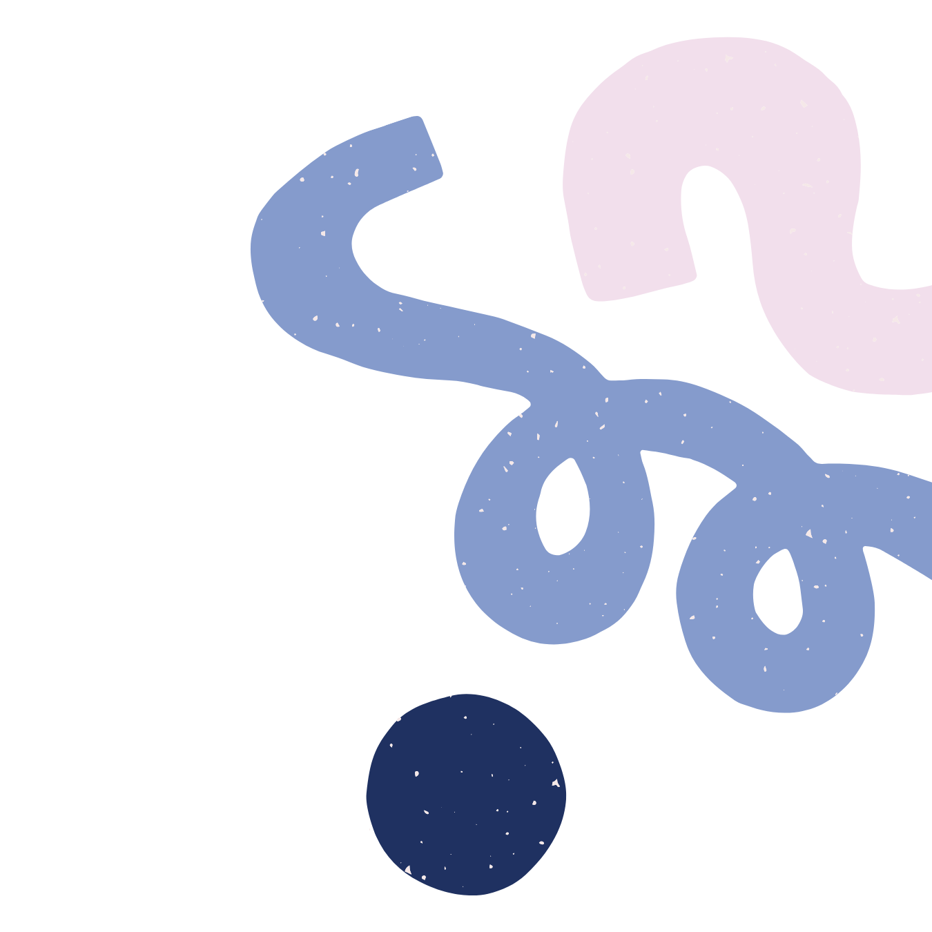 Abstract illustrated paperclip with a dark blue circle beneath it, all set against a black background.