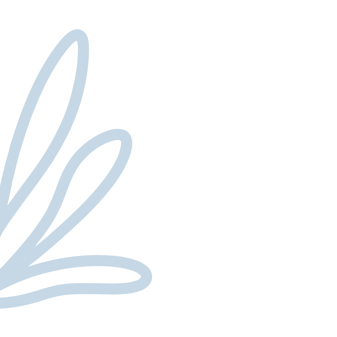 Black background with light blue decorative floral design in the bottom left corner.