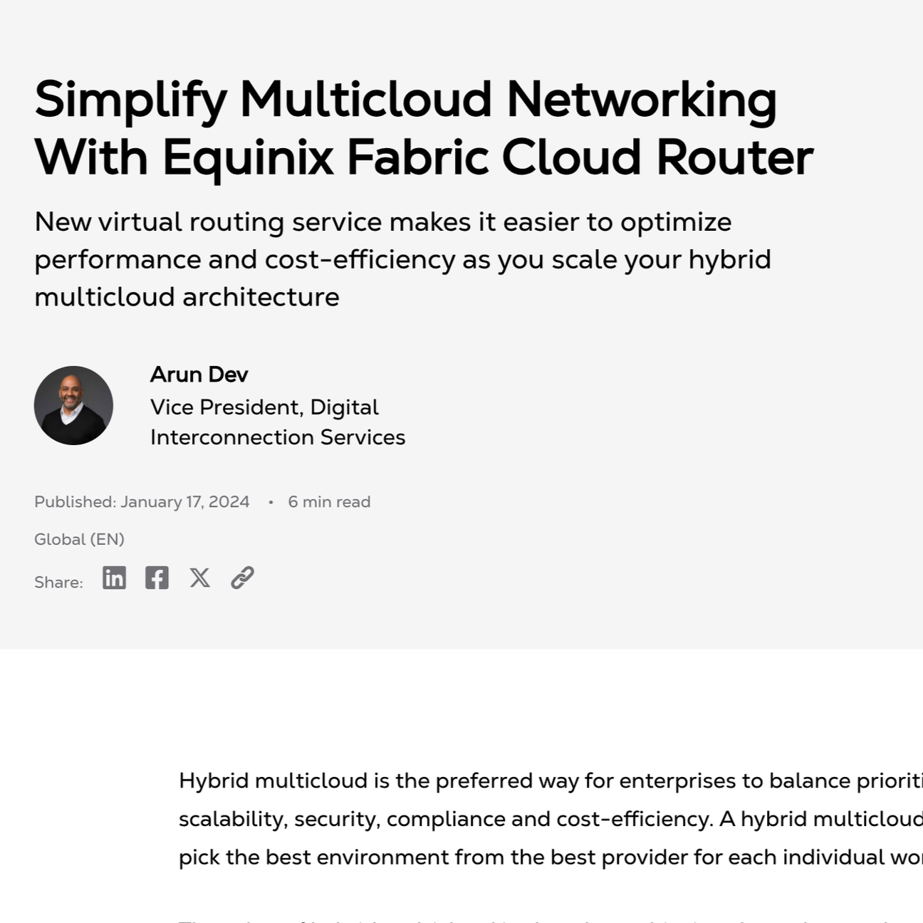 Fabric Cloud Router Launch Blog