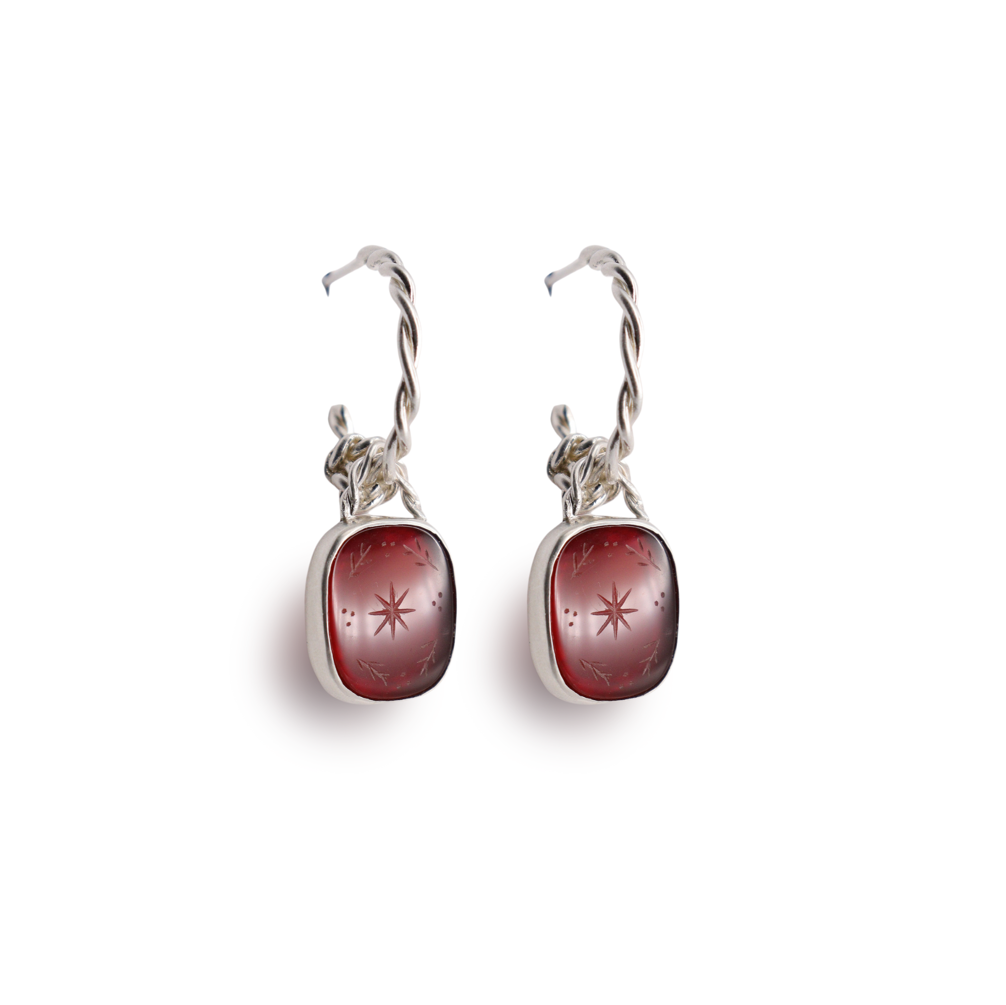 Intaglio Twist Hoops