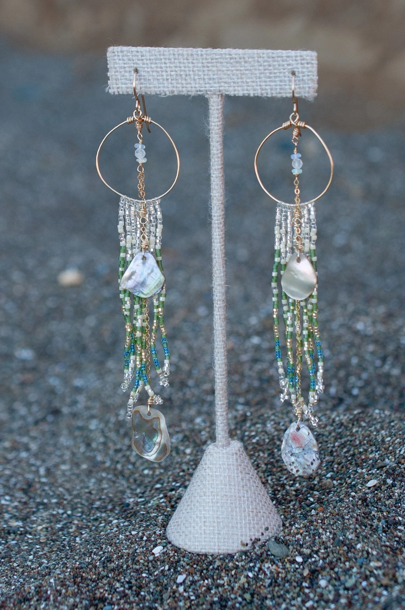 Mermaid Abalone hoop earrings