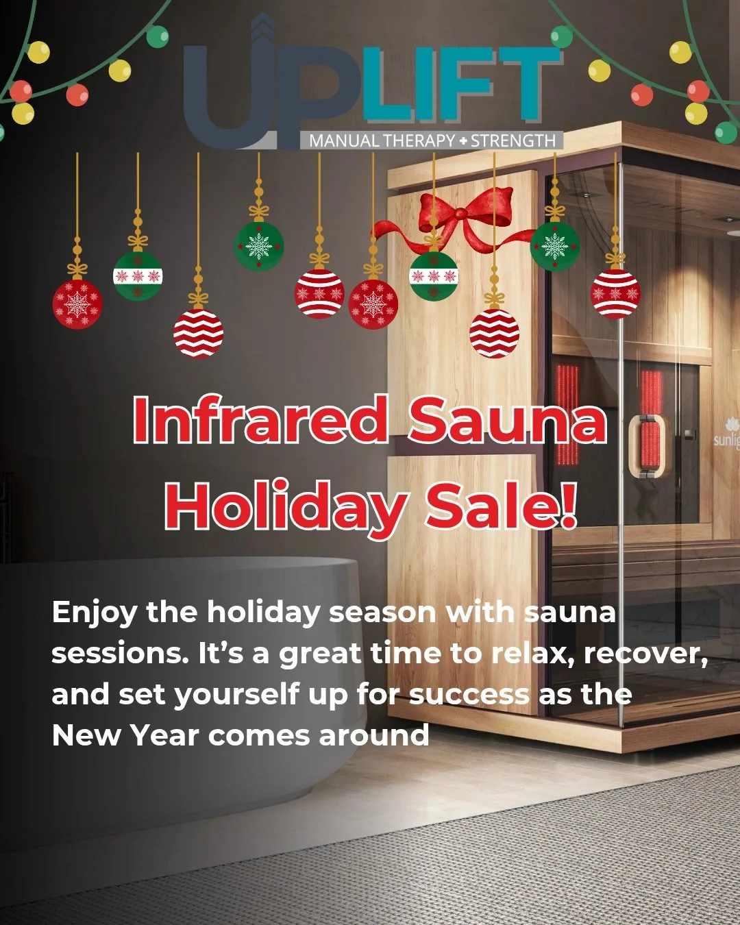 THE SAUNAS ARE LIVE!!!

You can now start booking your sauna sessions and reap the benefits that they provide. AND just in time for our Holiday Sale. 

The holiday season can be very stressful, so we want to make sure you can take advantage of the sa