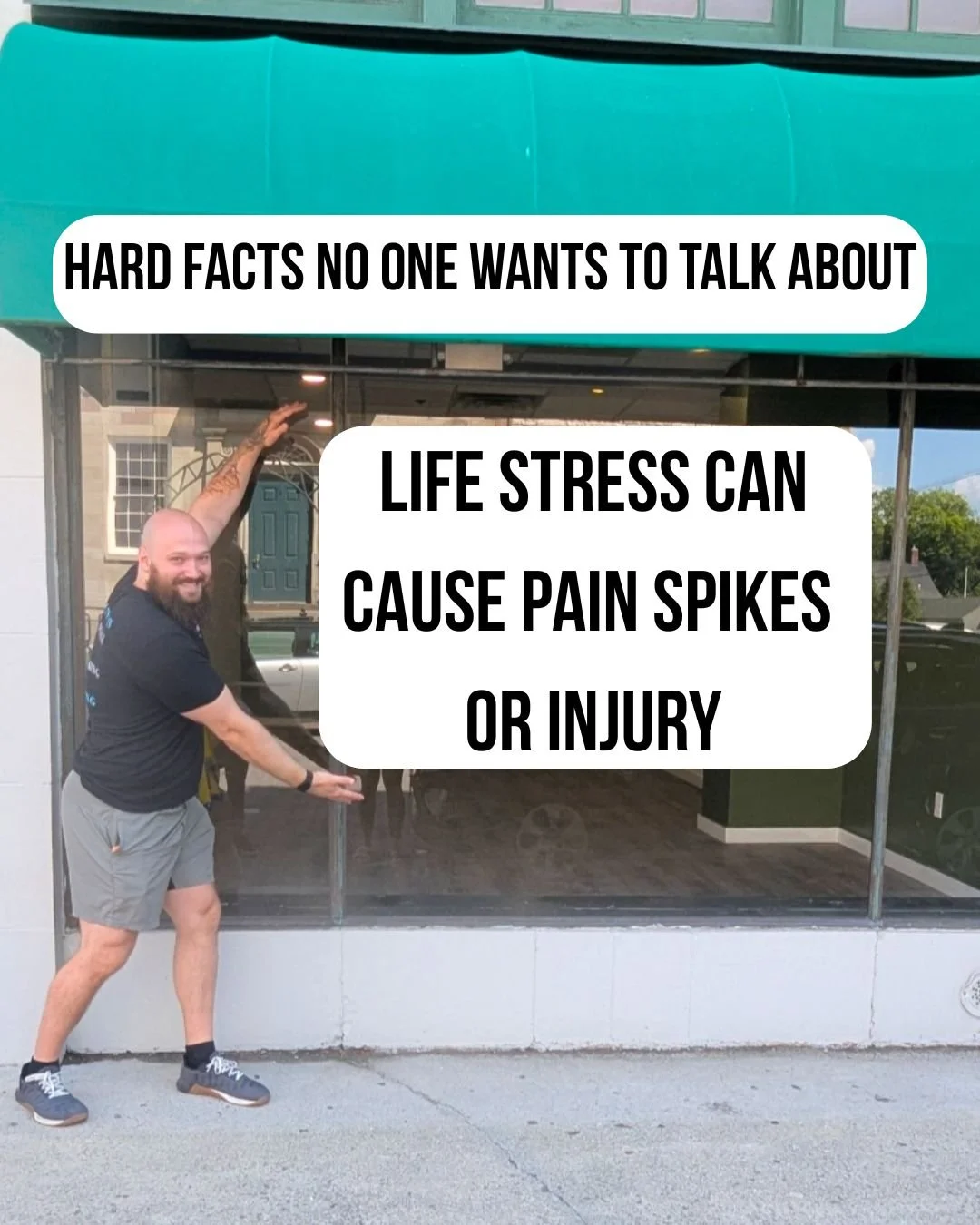 HARD TRUTHS NO ONE WANTS TO TALK ABOUT WHEN IT COMES TO PAIN OR INJURY...

Life stress can be a major player in your experience of pain and risk of injury. It's not the only thing, but it's definitely something to consider.

And I think that it's wha