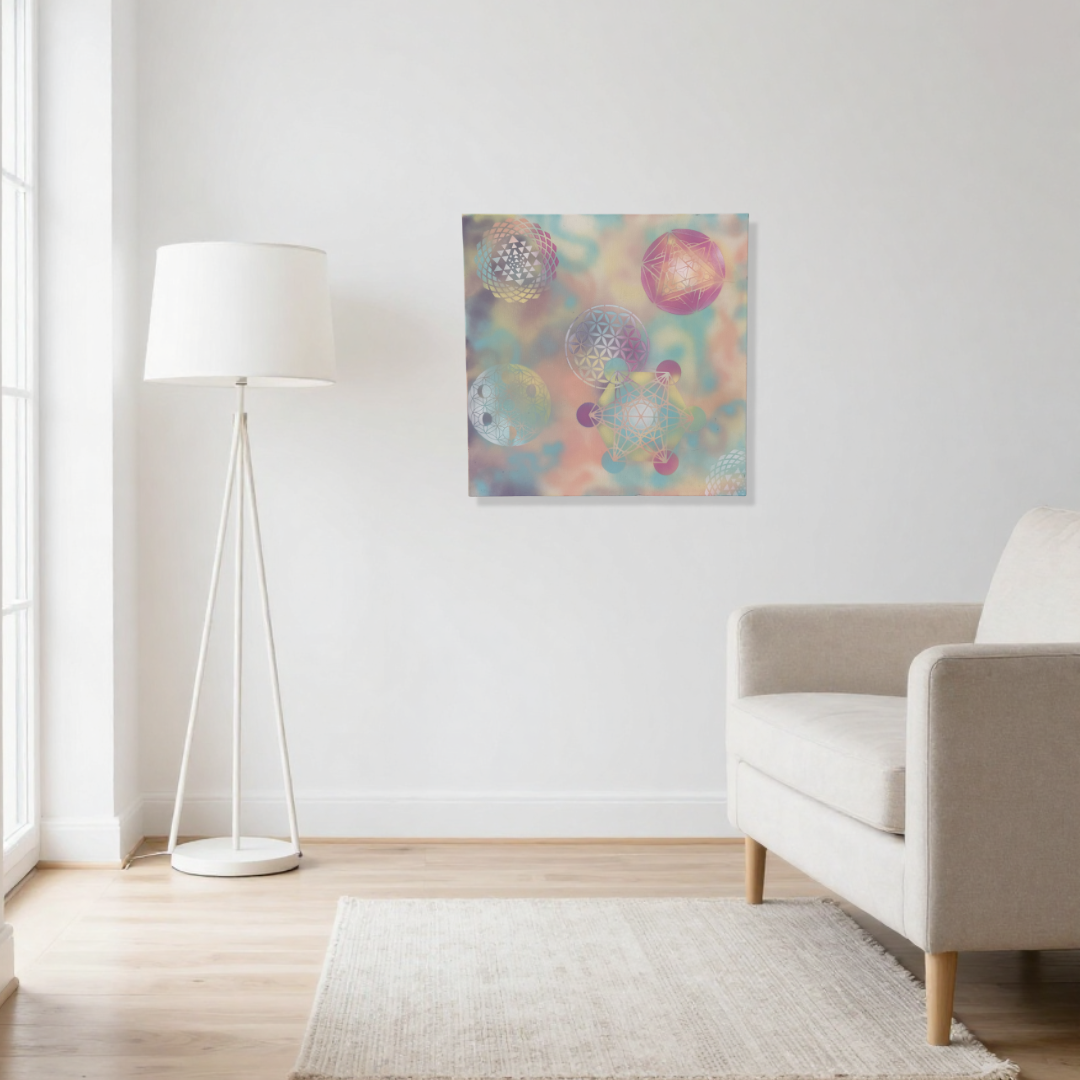 Bubble Gum Galaxy  | 24 x 24 | Original Canvas