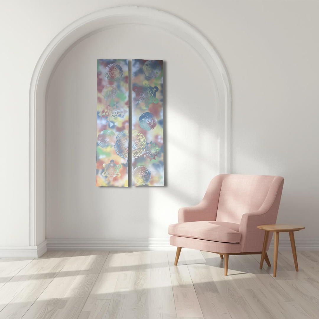 Mystic Kaleidoscope & Sacred Whimsy Set | 12 x 48 ea. | Original Canvases