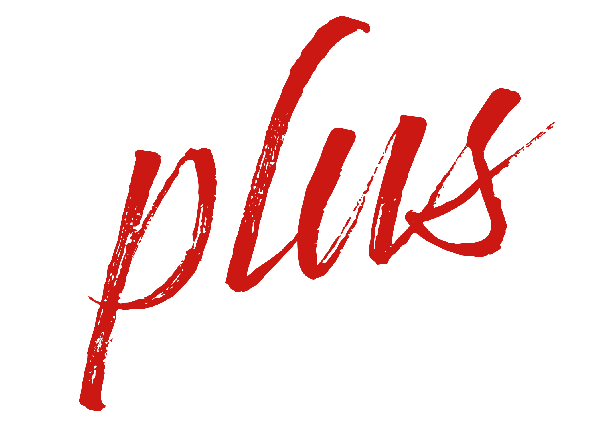 red, hand-written "plus"