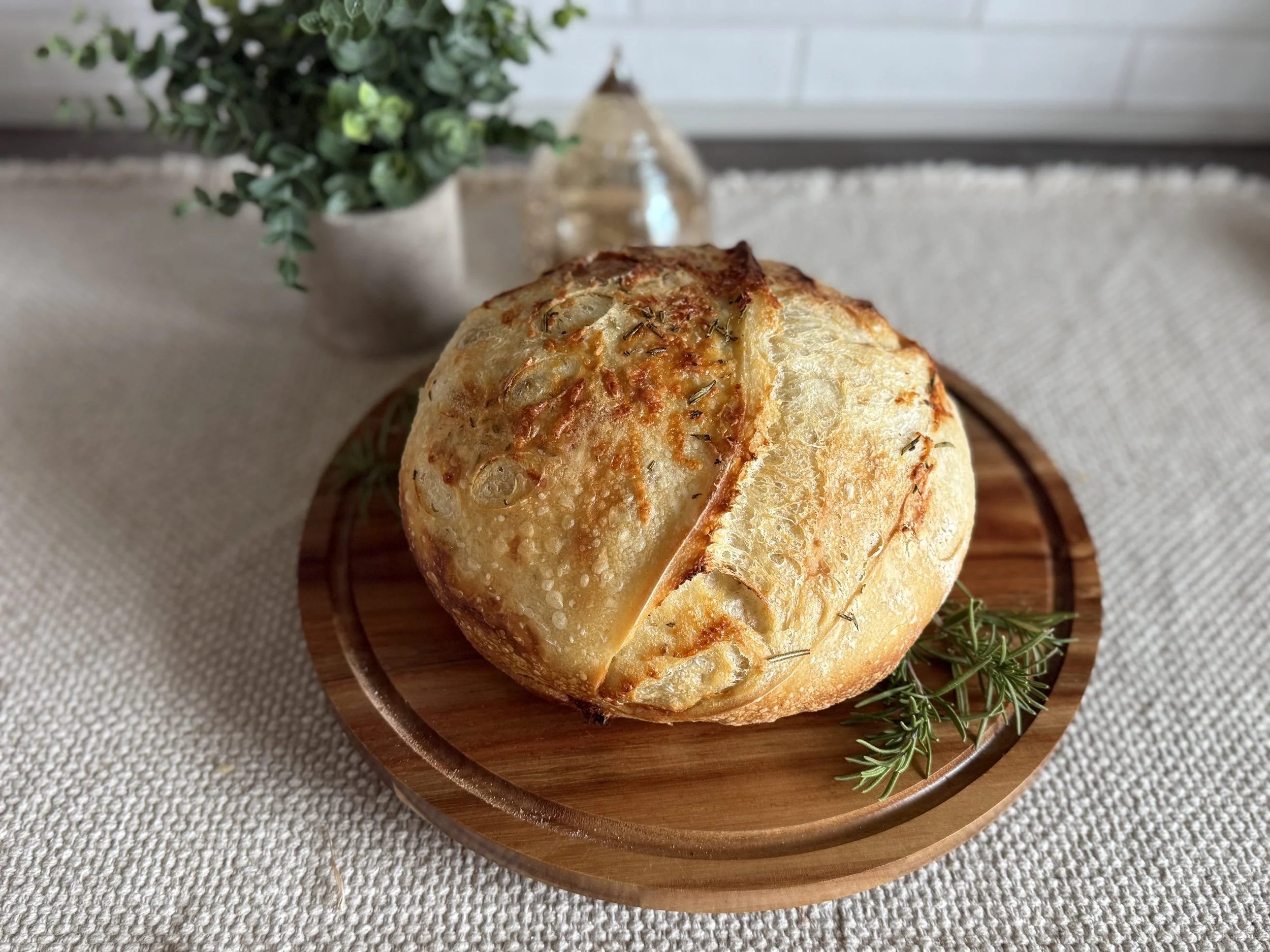 rosemary garlic parmesan sourdough round