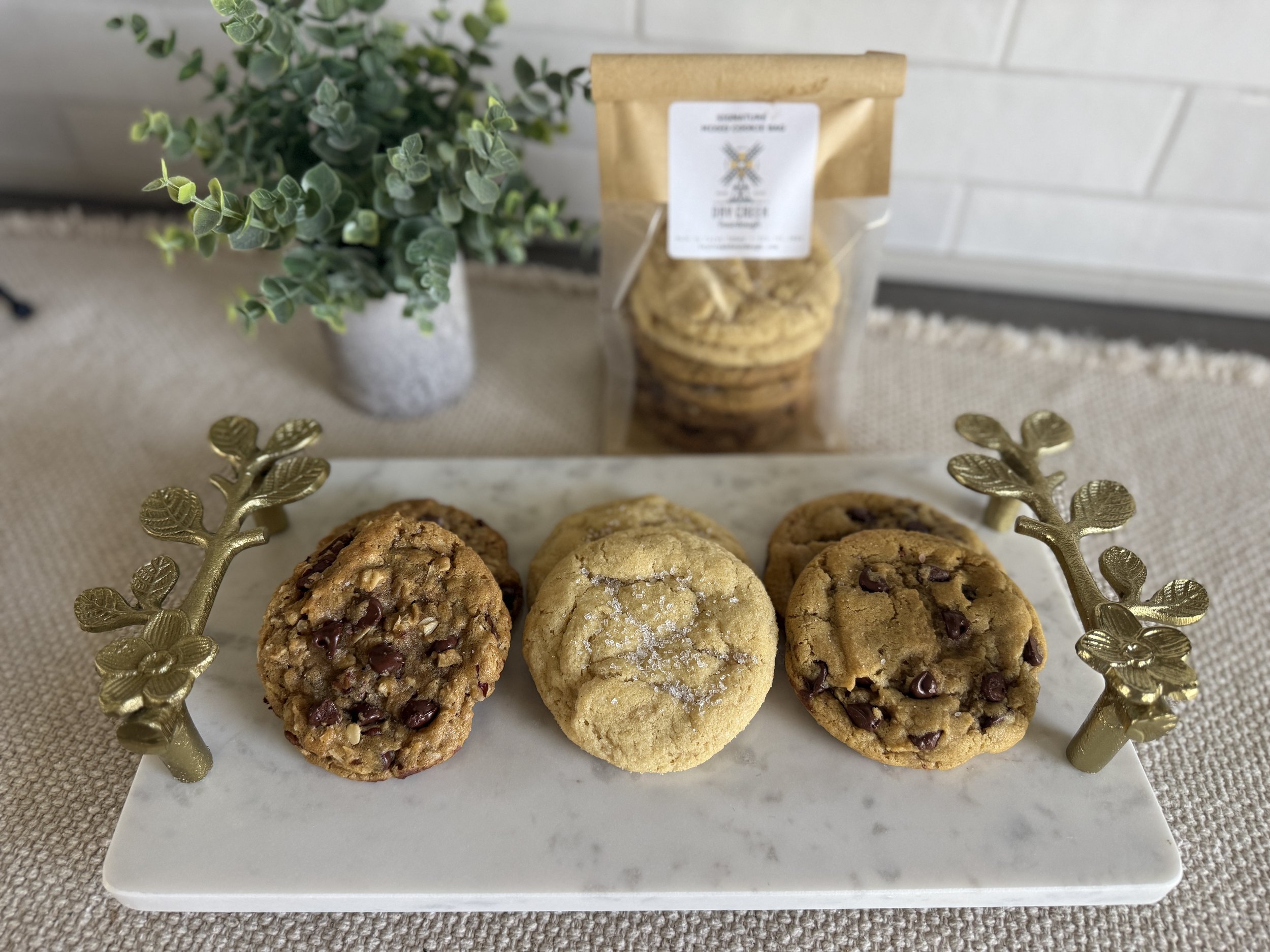cowboy cookie, chocolate chip cookie, sugar cookie, sourdough, assorted