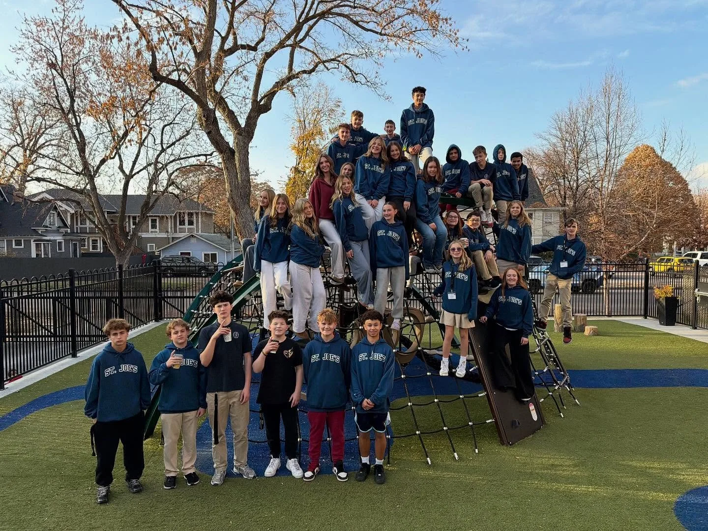 Yesterday our 8th graders joined for fun and fellowship around the campfire to paint the 8th grade rock. We love these traditions! #stjoes #stjoesspirit #sjclassof2026